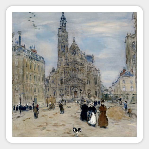 Saint-Etienne-du-Mont, Paris by Jean-Francois Raffaelli Magnet by Classic Art Stall